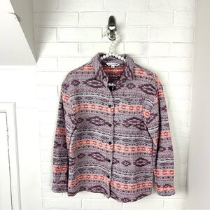 Mountain + Isles Boho Western Thick Knit Button Down Shirt / Shacket Size XS